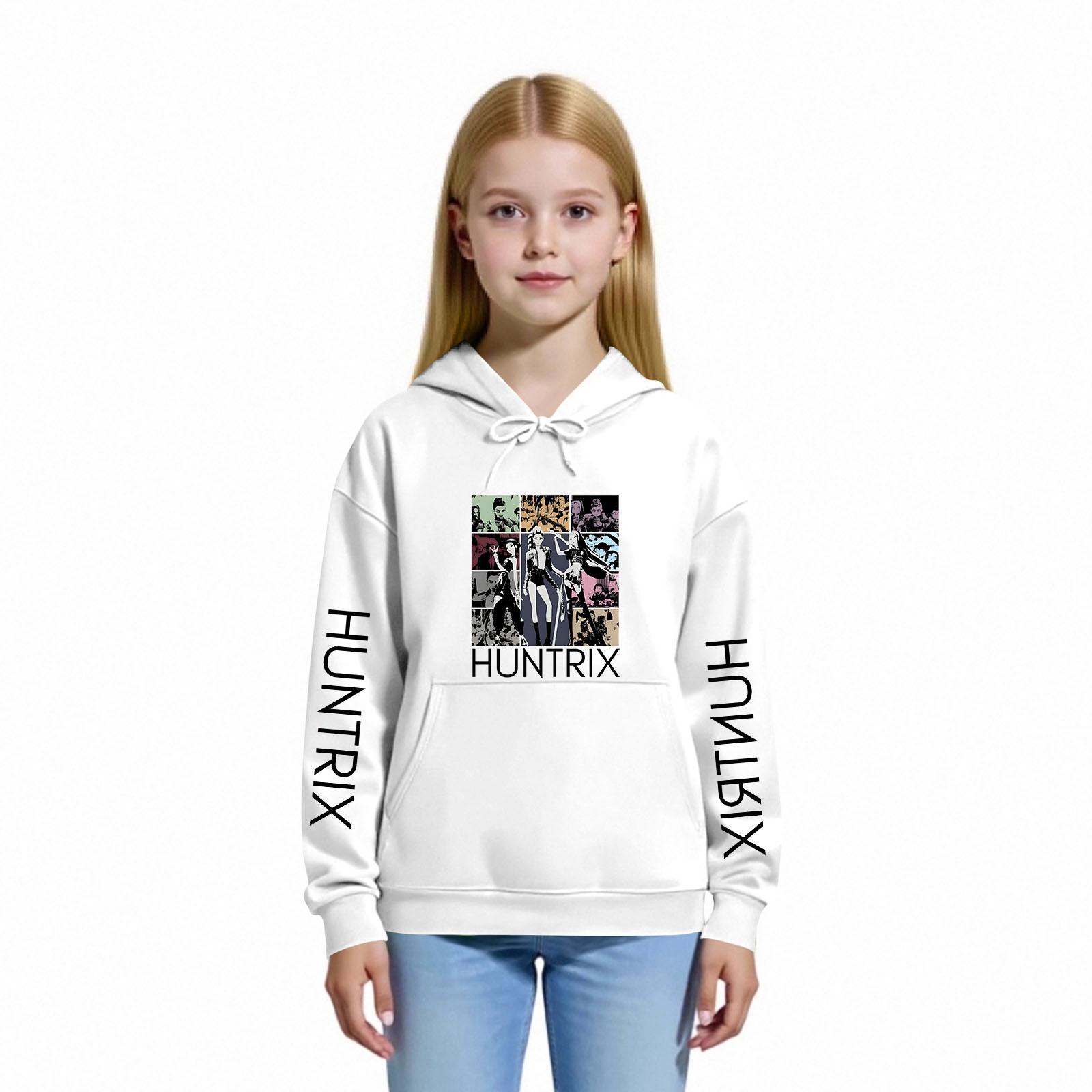 

Детская толстовка с капюшоном для мальчиков и девочек, модная толстовка с длинными рукавами и принтом 160 белый