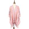 Women Gradient Space‑Dye Tassel Poncho Cape, Polyester Knit Open Front Shawl Wrap, Casual Soft Oversized Shoulder Cover Outerwear