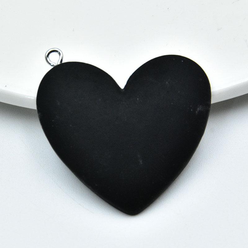 Large Peach Heart Resin Pendant Keychain - DIY Jewelry Accessory