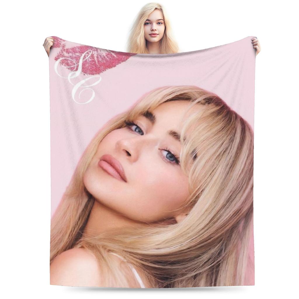 Sabrina Carpenter Blanket Fleece Spring/Autumn Portable Lightweight Throw Blanket for Bedding Travel Plush Thin Quilt