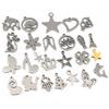 30pcs/lot No Fade 316 Stainless Steel Star Heart Fish Cat Charms Pendant for DIY Necklace Bracelet Craft Jewelry Making Findings