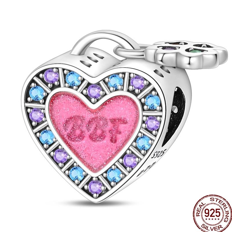 100% Copper Sister Friend Charm Love Heart Blessing Series Suitable For 3Mm'S Bracelet Ladies Fine Jewelry Gift