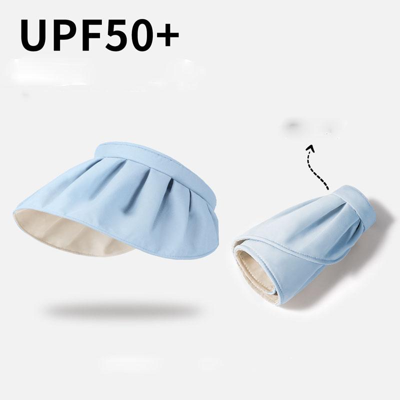 

Women s Summer UV Protection Empty Top Sun Hat, Large Brim Face Cover Foldable Shell Visor Hat