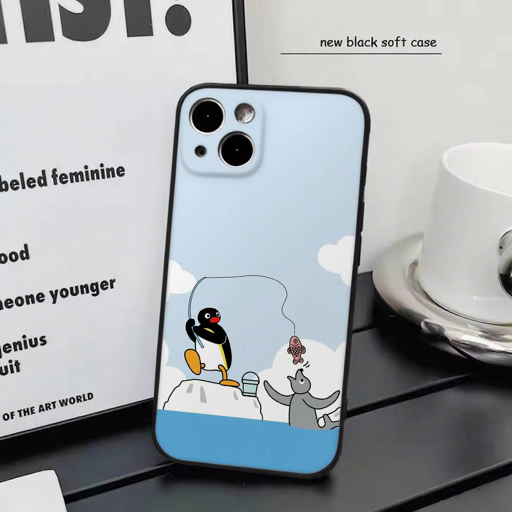 Cartoon P-pingu Kawaii Penguin Phone Case Silicone Soft For IPhone 17 Air 16 15 14 13 12 11 Plus Pro Max Plus