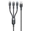 Kabel 3w1 USB-C/Lightning/Micro AWEI Czarny