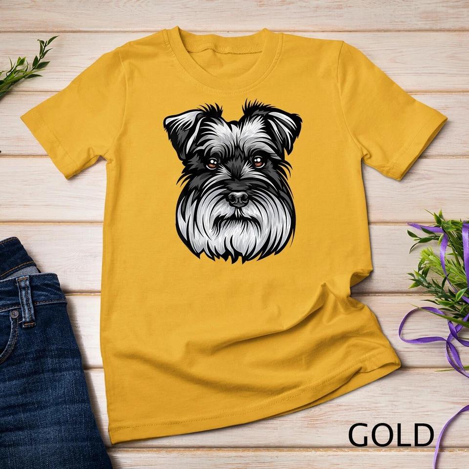 Cool Schnauzer Dog Face T-Shirt Unisex T-shirt 2