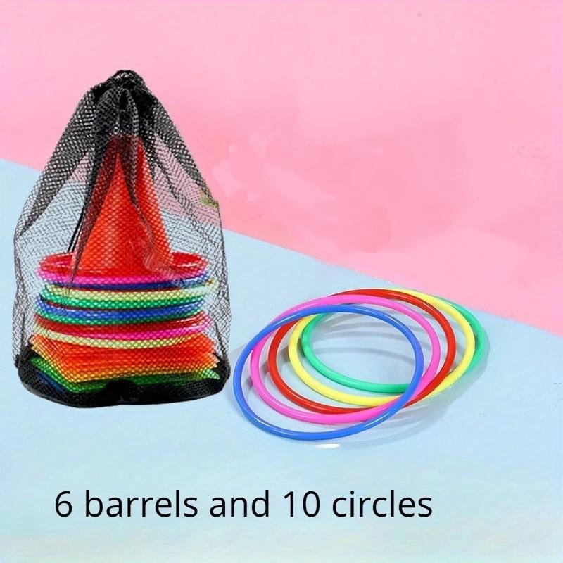 

Multicolor Cone Ring Tos Game Set for Kid-Outdoor Floor Ring Tossing Sport Game Suitable Sensory Training Toy Preschool Children