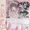 Sweet and Fresh Girl Print Tapestry Cute Kawaii Anime Girl Background Fabric Bedroom Decoration Youthful Charm