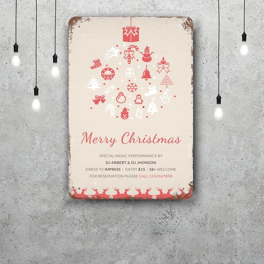 merry christmas Funny Bar Metal Sign Retro Plaque Vintage Sign Alcohol Drinker Pub Club Man Cave Kitchen Wall Decoration