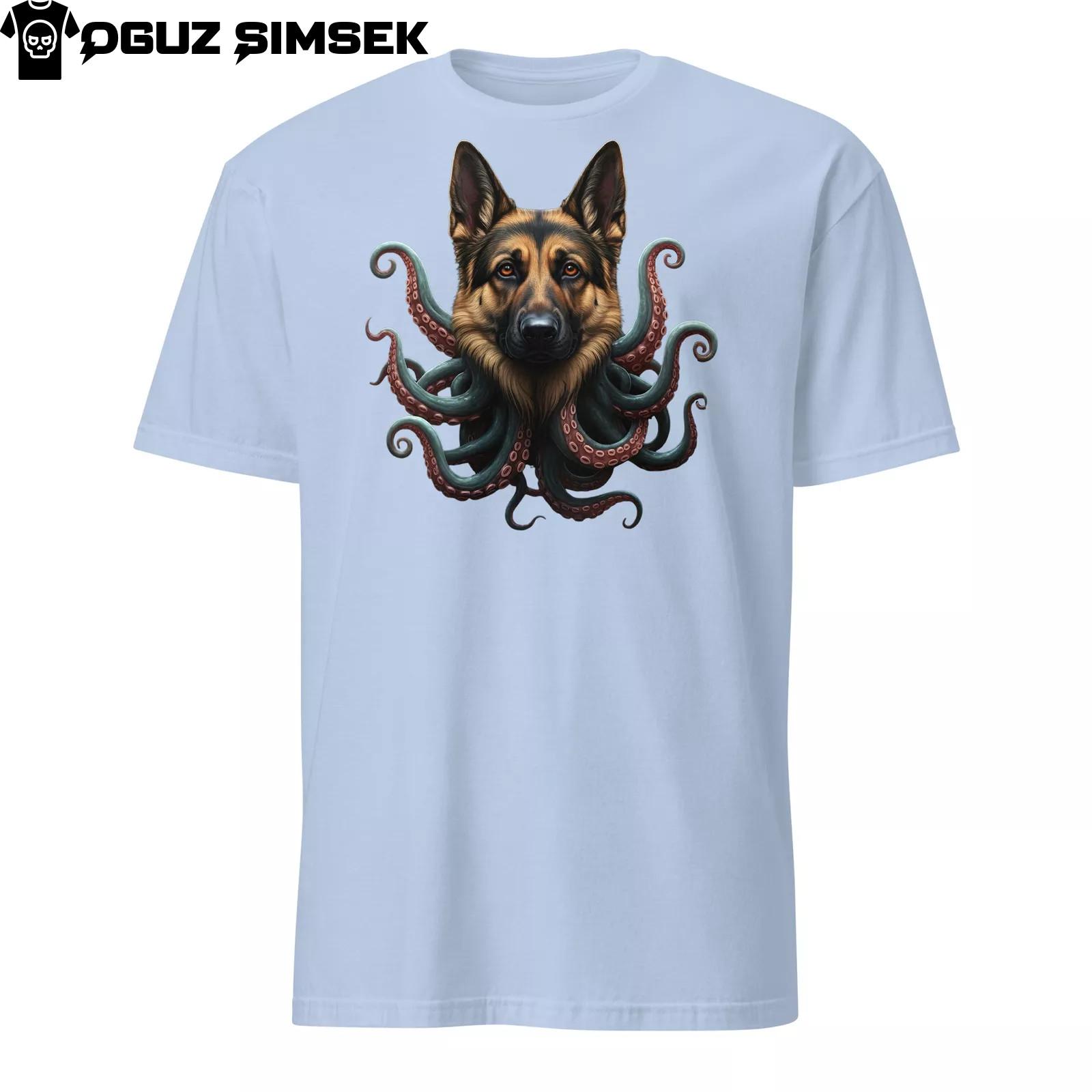 Unisex Softstyle T-Shirt Mens Womens Tees Top | German Shepherd-Octopus Hybrid | Funny Sea-Dog Design S