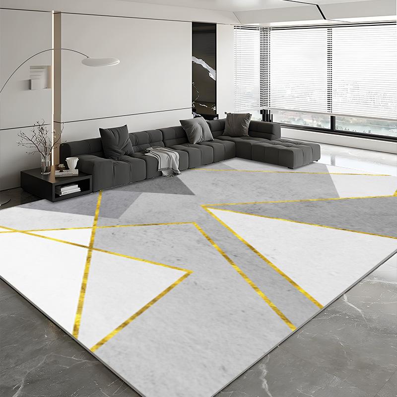 Modern Simple Style Large Living Room Rug Geometric Pattern Antiskid Office Decor Carpet Soft Easy Cleaning Coffee Tables Mat