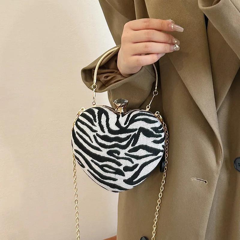 Fashion Printing Women Shoulder Bag Chains female Crossbody Bag Small Kiss Lock ladies Handbag and purse Leopard print phone bag