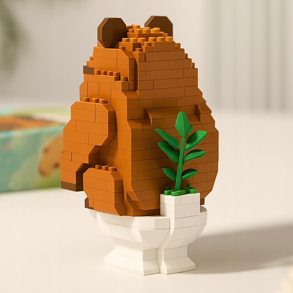 Capybara Construction Blocks Toilet Paper Block Set Figure