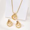 1 Set of Fashioneleganteasiest for Match Metal Geometric Circle Women's Necklace Earrings Jewelry Suit