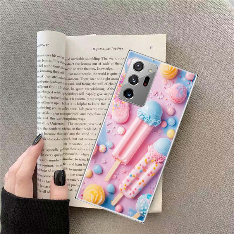 Colorful Ice Cream and Popsicles Phone Case For Samsung Galaxy S25 Edge S24 S23 FE S22 S26 Ultra S21 S20 S10 Plus Capa Soft