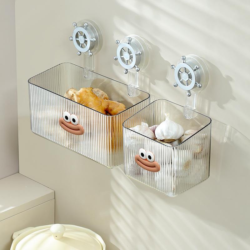 

Home-use Suction Cup Storage Rack for Bathroom and Toilet, Washcloth Storage Box for Easy Non-penetrating Storage, Wall-mounted on Vanity. Small 1pc прозорий