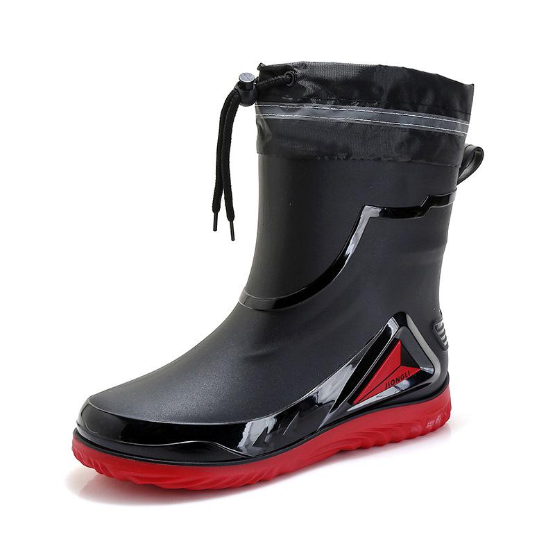 Men's Waterproof Non-Slip Rubber Work Boots - Outdoor & Kitchen, Rain & Cold Protection, Plus Velvet, Durable