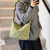 Space Cotton Rhombus Plaid Handbag Pleated Strap Bubble Cloud Bag Cute Korean Shoulder Bag  Girls