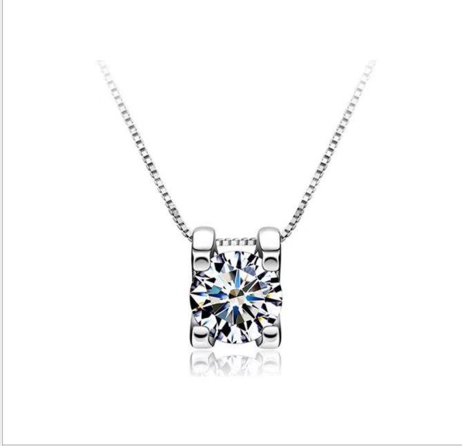 S925 Moissanite Necklace Sterling Silver Niche Design Carat Gift Light Luxury Mozambican Pendant Women