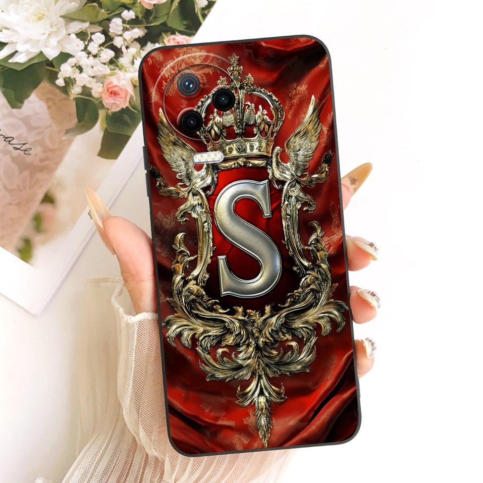 For Infinix Note 12 2023 X676C Case For Infinix Note 12 Pro 4G X676B Cover Luxury A-Z Letters Crown 2D Painted Silicone Casing