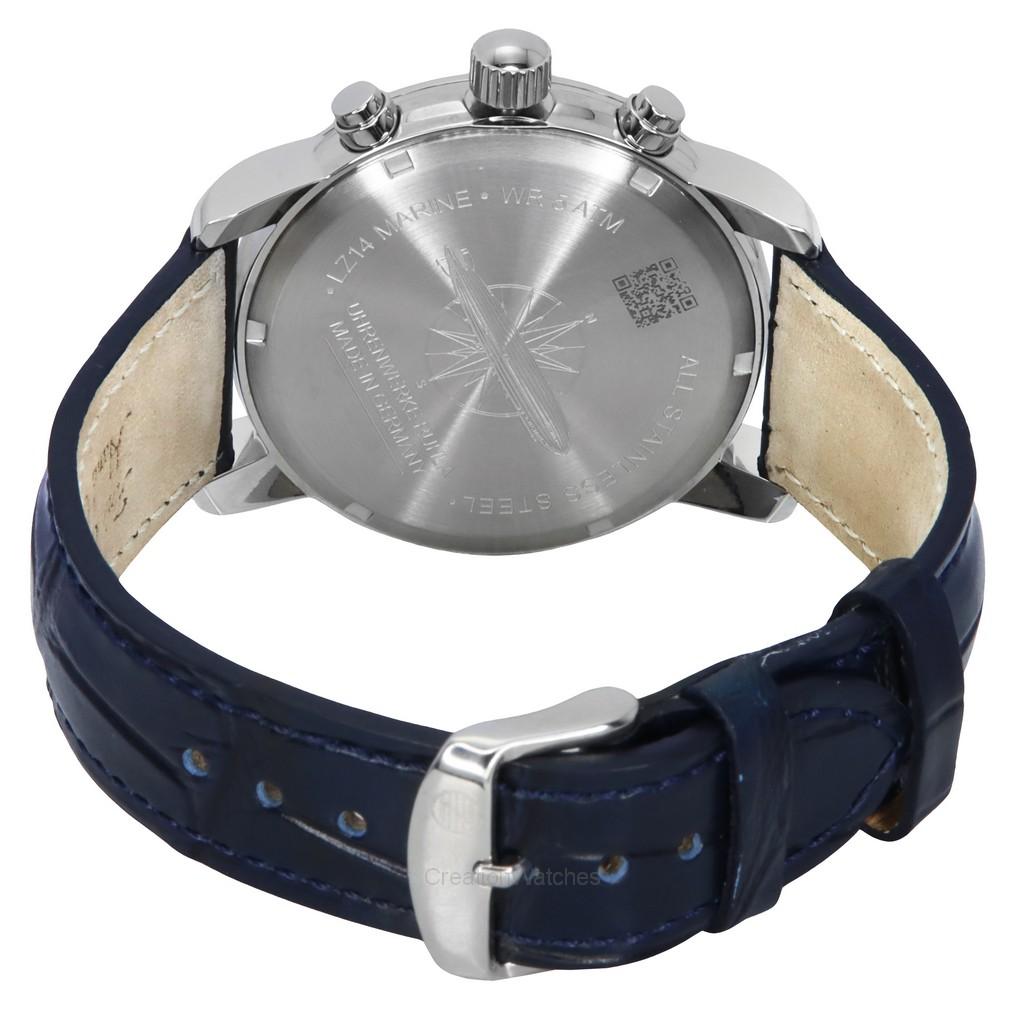 Zeppelin LZ 14 Marine Chronograph Leather Strap Blue Dial Quartz 88883 Men's Watch