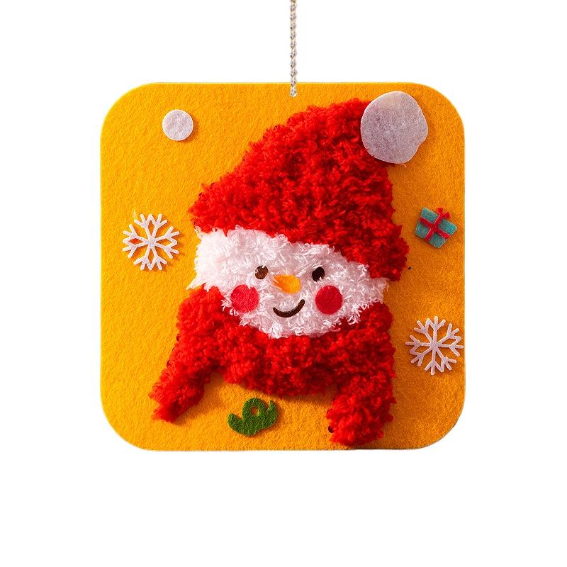 Christmas DIY Embroidery Sewing Kit Holiday Knitting Craft Set with Colorful Non Woven Fabric and Safe Needles for Handmade Gift