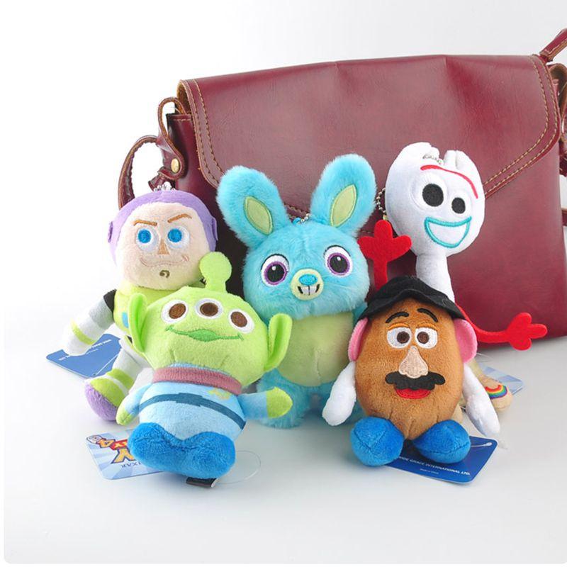 Toy Story 4 4" Bean Plush Soft Cute Keychain Pixar Woody Buzz Bunny Toys Ducky