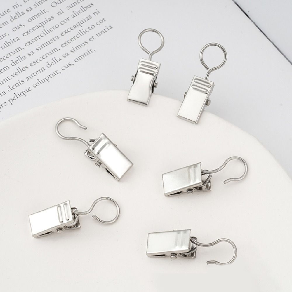 100Pcs Hanging Window Curtain Clips Stainless Steel Drapes Clamp Drapery Holdbacks  for Tapestry