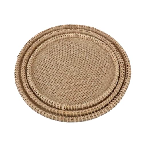Lirancia Bamboo Strainer Set, Dustpan, Bamboo Strips, Round Bamboo Strainer, Bamboo Tray, Handmade with Natural Materials, Lightweight and Durable, Pe