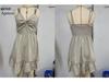 Elegant Jurk met Spaghettibandjes, Metalen Versiering, Bedrukte Knoop, Knielengte