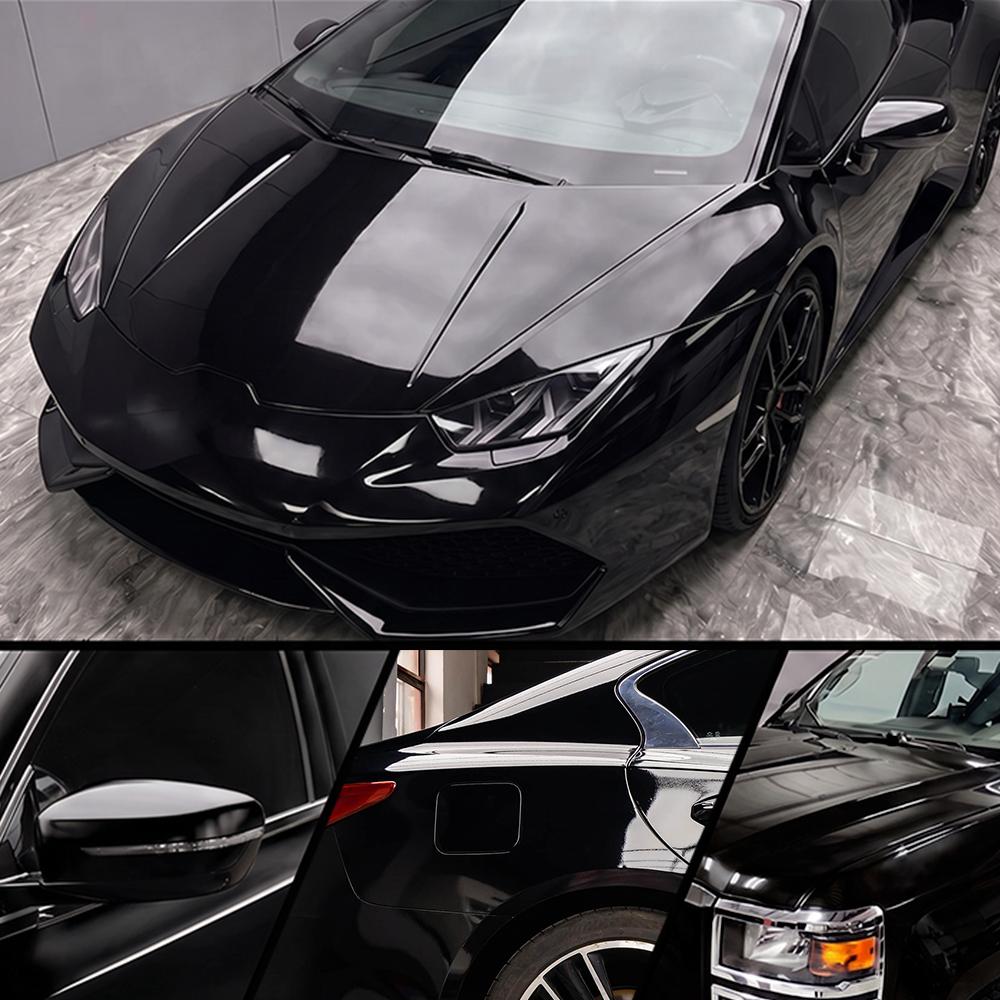 Premium Glossy Bright Black Self-adhesive Vinyl Car Wrap Film Vehicle Decal Paper Based Package Auto Decor Film Air Bubble Free