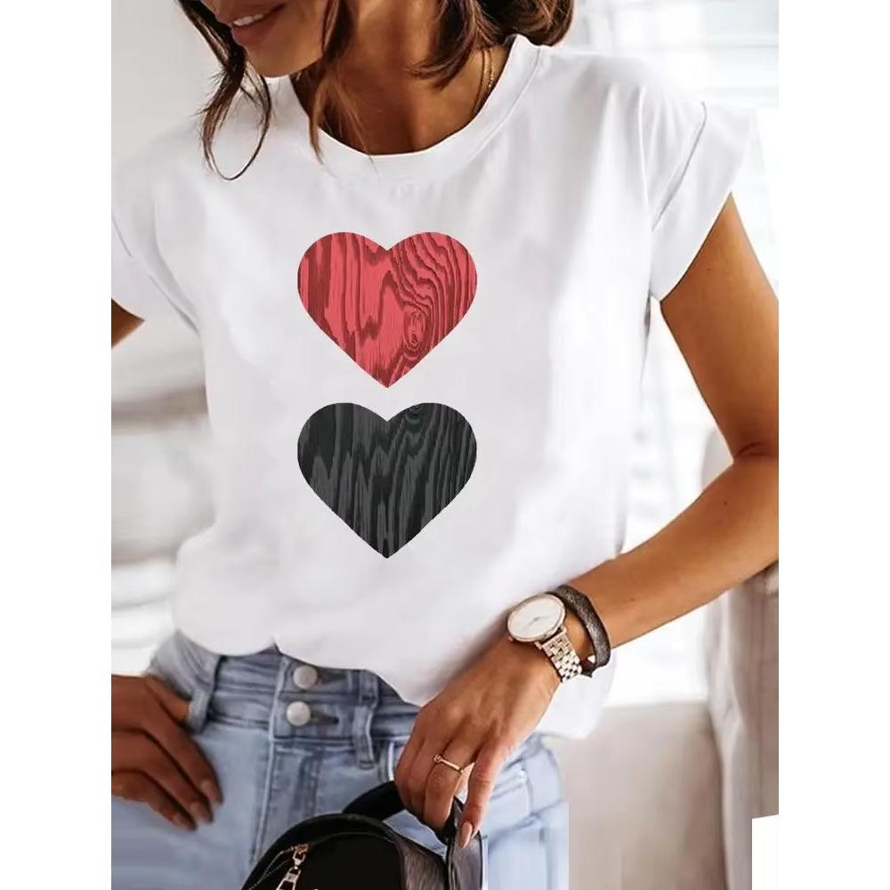 

Love Style Trend Симпатичные женские футболки с принтом в стиле Харадзюку 90-х, повседневные базовые модели, черная рубашка с коротким рукавом, женские футболки XXXXXL бирюзовый