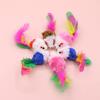 Colorful Feather Tail Plush Mouse Cat Toy