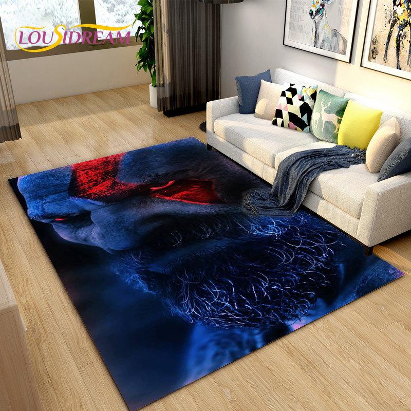 Game God of War Gamers  Area Rug Large,Carpet Rug for Living Room Bedroom Sofa Doormat Decoration,Kids Play  Non-slip Floor Mat