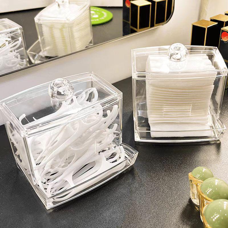 Transparent Cotton Swab and Toothpick Storage Jar