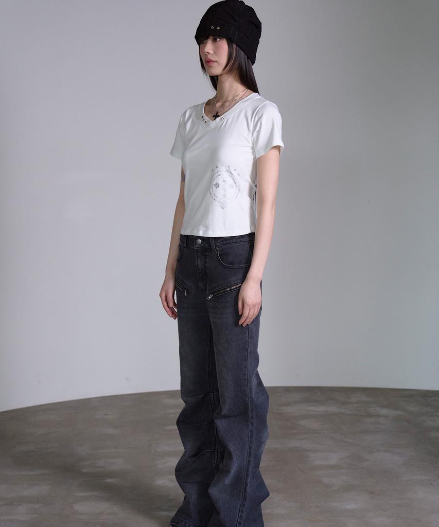 PRENDA Star Stud Short Sleeve White