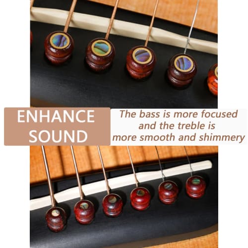 Cheerock Acoustic Guitar Bridge Pins, Rosewood with Abalone Dots, Acoustic Guitar String Pins with Guitar Pin Puller, Replacement Parts for Acoustic G