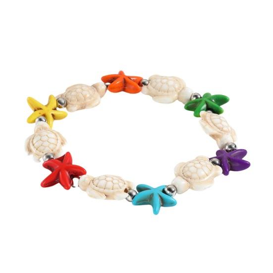 Women Shell Bracelet Starfish Pendant Braided Adjustable Tassel Beads Bohemian Style Vacation Beach Bracelet Lady Jewelry