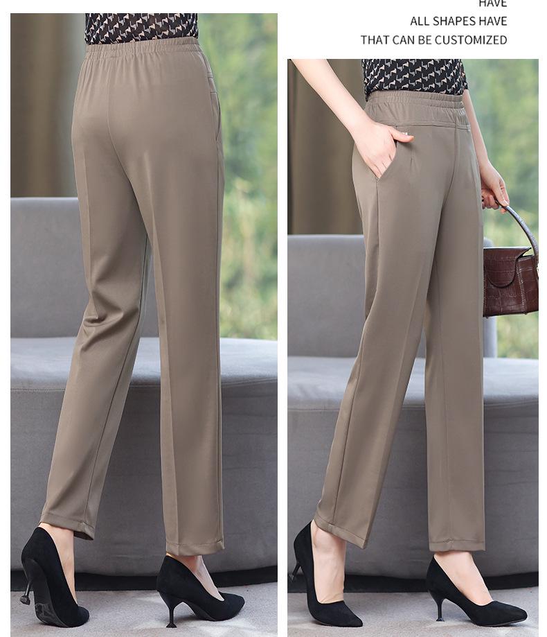 High Waist Elastic Summer Pants for Middle-Aged and Elderly Women - Loose Fit, Large Size