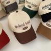 Retro Colorblock Baseball Cap - Korean & Japanese Style Duckbill, Enhances Face Appearance, Versatile & Soft for Women.