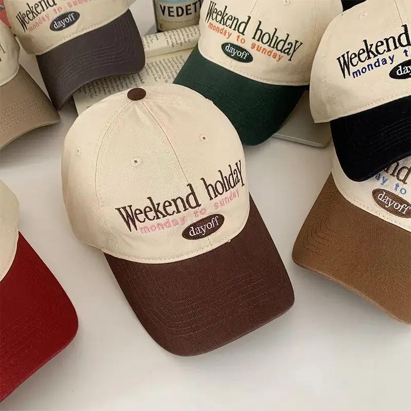 Retro Colorblock Baseball Cap - Korean & Japanese Style Duckbill, Enhances Face Appearance, Versatile & Soft for Women.