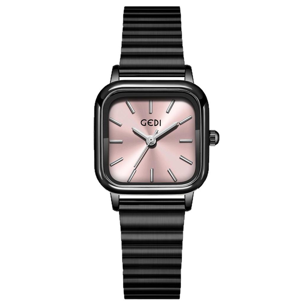 Simple And High-End Small Square Plate Women'S Watch, High Value, Small And Exquisite Bamboo Steel Belt, Waterproof Quartz Watch