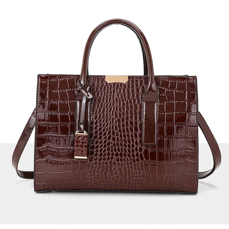 Luxury Crocodile Pattern Shoulder Crossbody Bag Women Large Capacity Handbag Tote Bag Fashionable Versatile Handbag for Work