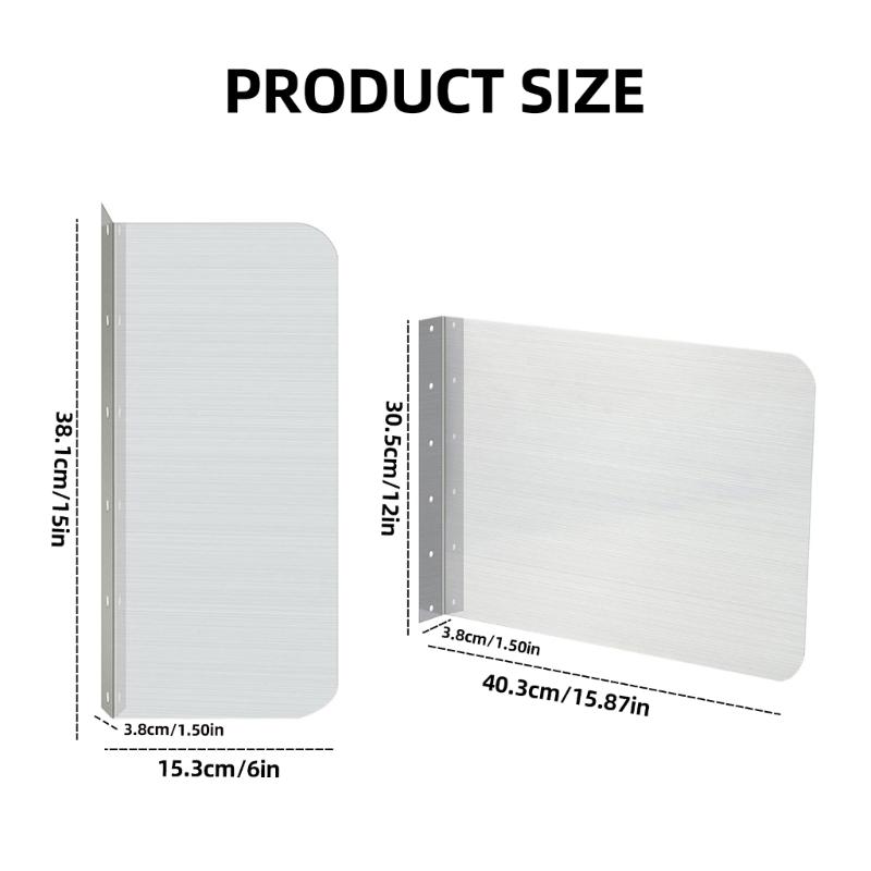 2 Pcs Kitchen Sink Splash Guard Metal Splashback Rustproof Side Splash Guard Home Pool Sink Guard Easy To Install