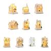 Casas de Resina em Miniatura Luz de Natal Edifício Iluminado Figura para Presente de Feriado Infantil Decoração de Festa Sazonal