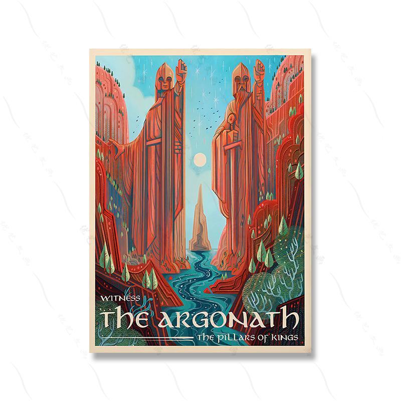 Ring Art Poster Wall Retro Travel Abstract Canvas Vintage Film Mordor Castle Lord Magic Painting Kid Bed Room Home Decor Picture