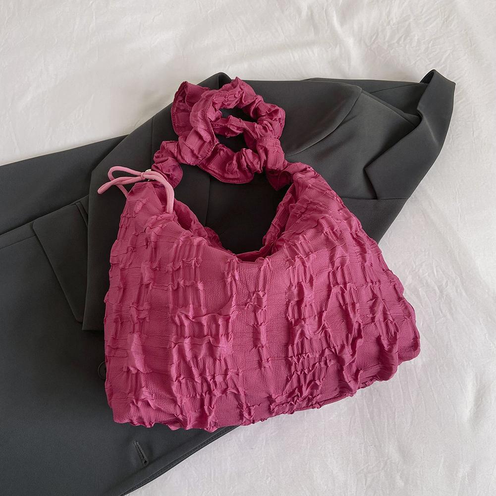 

Женская легкая сумка через плечо, однотонная сумка на ремне с облаком, большая вместительная универсальная сумка на молнии, модная сумка для девочек розы красного