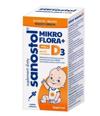 Sanostol Mikroflora + D3 Drops, 8 ml - Immune Support
