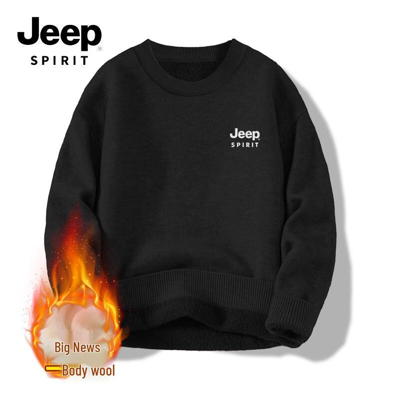 Мужской зимний вязаный свитер JEEP SPIRIT с круглым вырезом из флиса XL