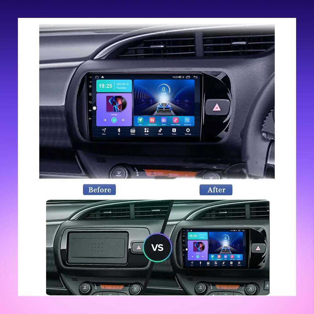 2 DIN Android Carplay Car Radio For Toyota Vitz 2014-2020 Multimedia Player Head Unit Stereo GPS Navigation BT WIFI 2+32GB